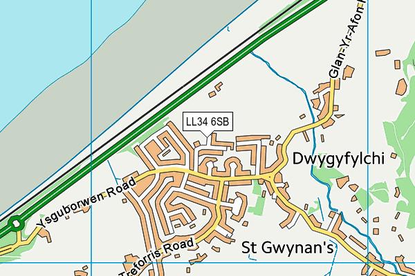 LL34 6SB map - OS VectorMap District (Ordnance Survey) LL34 6SB map - OS VectorMap District (Ordnance Survey)