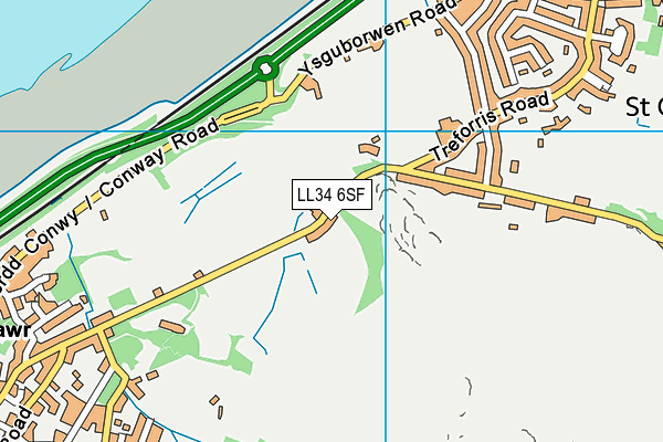 LL34 6SF map - OS VectorMap District (Ordnance Survey) LL34 6SF map - OS VectorMap District (Ordnance Survey)