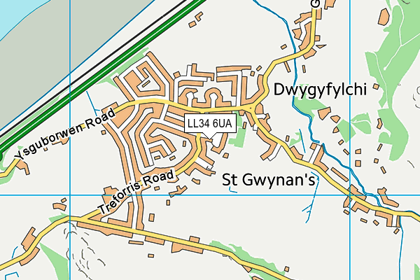 LL34 6UA map - OS VectorMap District (Ordnance Survey)