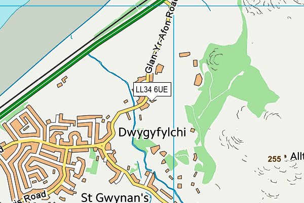 LL34 6UE map - OS VectorMap District (Ordnance Survey) LL34 6UE map - OS VectorMap District (Ordnance Survey)
