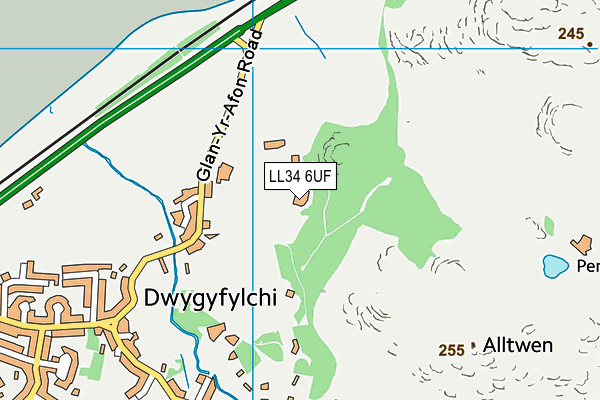 LL34 6UF map - OS VectorMap District (Ordnance Survey) LL34 6UF map - OS VectorMap District (Ordnance Survey)
