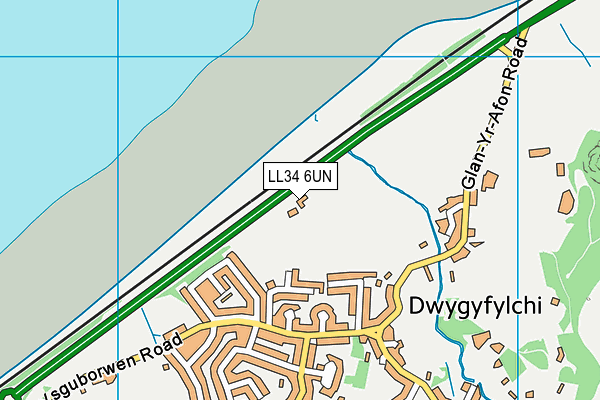 LL34 6UN map - OS VectorMap District (Ordnance Survey) LL34 6UN map - OS VectorMap District (Ordnance Survey)