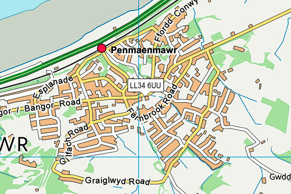 LL34 6UU map - OS VectorMap District (Ordnance Survey) LL34 6UU map - OS VectorMap District (Ordnance Survey)