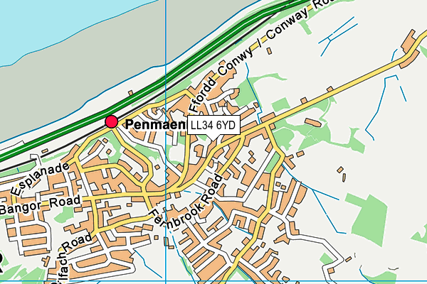 LL34 6YD map - OS VectorMap District (Ordnance Survey) LL34 6YD map - OS VectorMap District (Ordnance Survey)