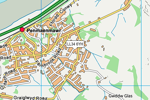 LL34 6YH map - OS VectorMap District (Ordnance Survey) LL34 6YH map - OS VectorMap District (Ordnance Survey)