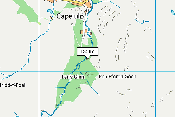 LL34 6YT map - OS VectorMap District (Ordnance Survey) LL34 6YT map - OS VectorMap District (Ordnance Survey)