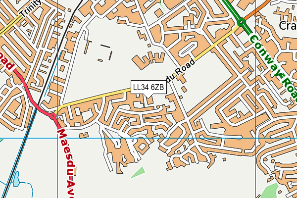 LL34 6ZB map - OS VectorMap District (Ordnance Survey) LL34 6ZB map - OS VectorMap District (Ordnance Survey)