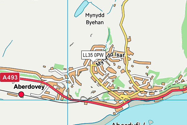 LL35 0PW map - OS VectorMap District (Ordnance Survey) LL35 0PW map - OS VectorMap District (Ordnance Survey)