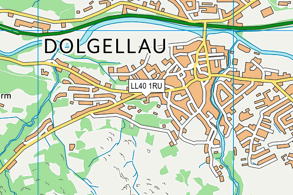 LL40 1RU map - OS VectorMap District (Ordnance Survey)