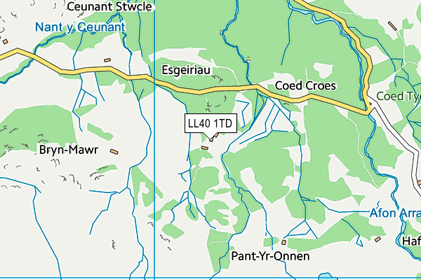 LL40 1TD map - OS VectorMap District (Ordnance Survey) LL40 1TD map - OS VectorMap District (Ordnance Survey)