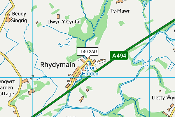 LL40 2AU map - OS VectorMap District (Ordnance Survey) LL40 2AU map - OS VectorMap District (Ordnance Survey)