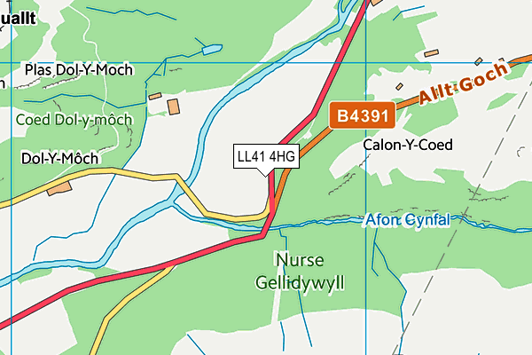 LL41 4HG map - OS VectorMap District (Ordnance Survey) LL41 4HG map - OS VectorMap District (Ordnance Survey)