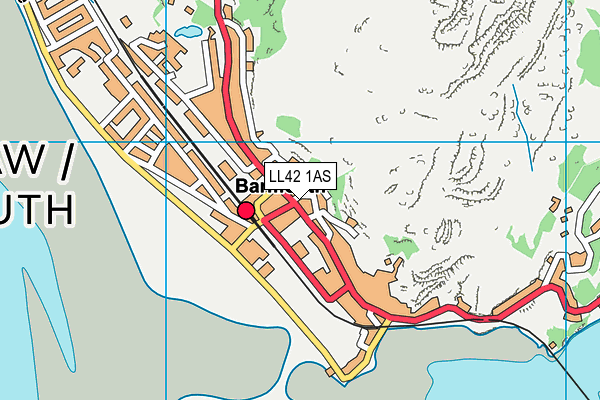 LL42 1AS map - OS VectorMap District (Ordnance Survey)