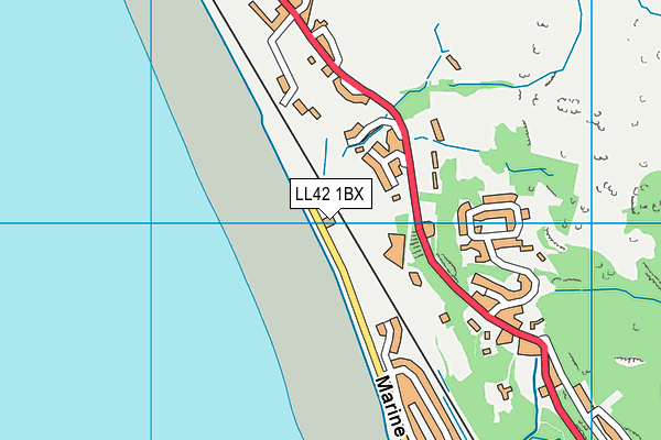 LL42 1BX map - OS VectorMap District (Ordnance Survey) LL42 1BX map - OS VectorMap District (Ordnance Survey)