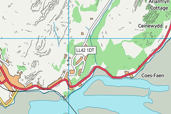 LL42 1DT map - OS VectorMap District (Ordnance Survey) LL42 1DT map - OS VectorMap District (Ordnance Survey)