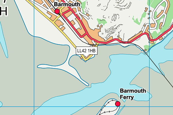 LL42 1HB map - OS VectorMap District (Ordnance Survey) LL42 1HB map - OS VectorMap District (Ordnance Survey)