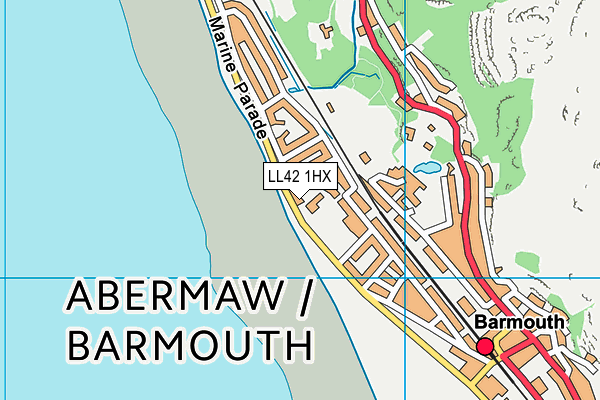 LL42 1HX map - OS VectorMap District (Ordnance Survey) LL42 1HX map - OS VectorMap District (Ordnance Survey)