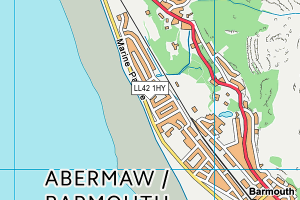 LL42 1HY map - OS VectorMap District (Ordnance Survey) LL42 1HY map - OS VectorMap District (Ordnance Survey)
