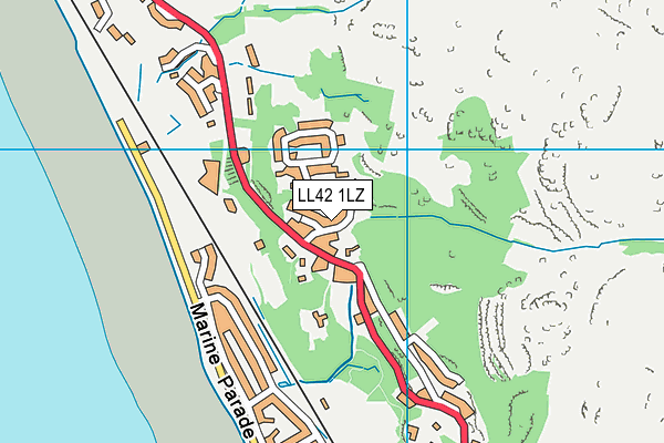 LL42 1LZ map - OS VectorMap District (Ordnance Survey) LL42 1LZ map - OS VectorMap District (Ordnance Survey)