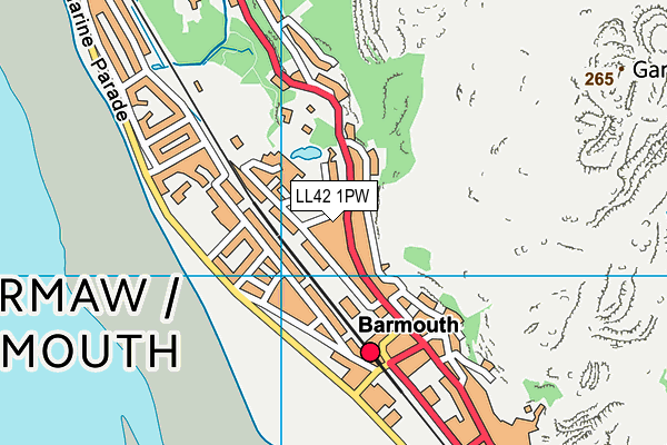 LL42 1PW map - OS VectorMap District (Ordnance Survey) LL42 1PW map - OS VectorMap District (Ordnance Survey)