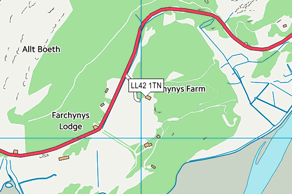 LL42 1TN map - OS VectorMap District (Ordnance Survey) LL42 1TN map - OS VectorMap District (Ordnance Survey)