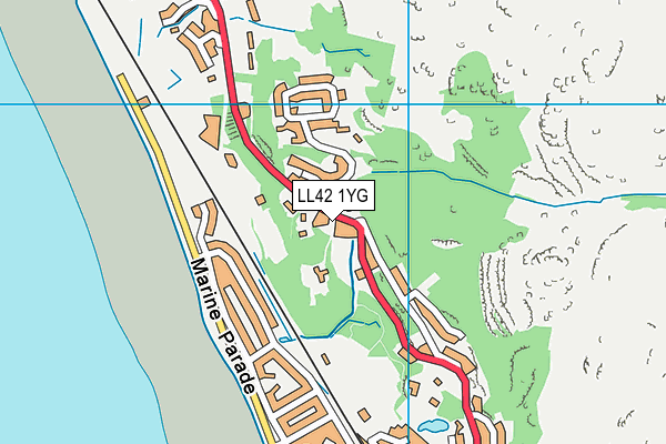 LL42 1YG map - OS VectorMap District (Ordnance Survey) LL42 1YG map - OS VectorMap District (Ordnance Survey)