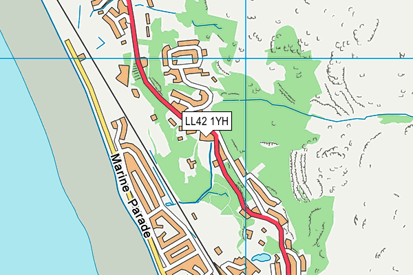 LL42 1YH map - OS VectorMap District (Ordnance Survey) LL42 1YH map - OS VectorMap District (Ordnance Survey)
