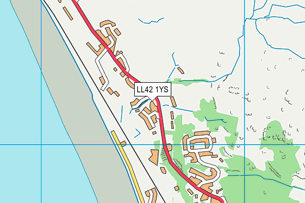 LL42 1YS map - OS VectorMap District (Ordnance Survey) LL42 1YS map - OS VectorMap District (Ordnance Survey)