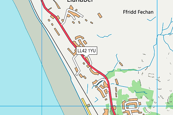 LL42 1YU map - OS VectorMap District (Ordnance Survey) LL42 1YU map - OS VectorMap District (Ordnance Survey)