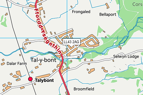LL43 2AG map - OS VectorMap District (Ordnance Survey) LL43 2AG map - OS VectorMap District (Ordnance Survey)