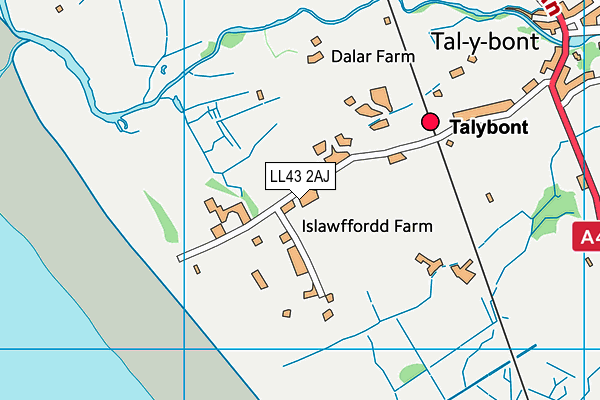 LL43 2AJ map - OS VectorMap District (Ordnance Survey) LL43 2AJ map - OS VectorMap District (Ordnance Survey)