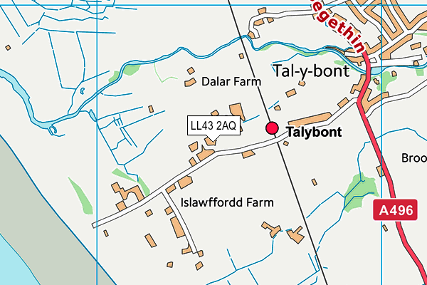 LL43 2AQ map - OS VectorMap District (Ordnance Survey)