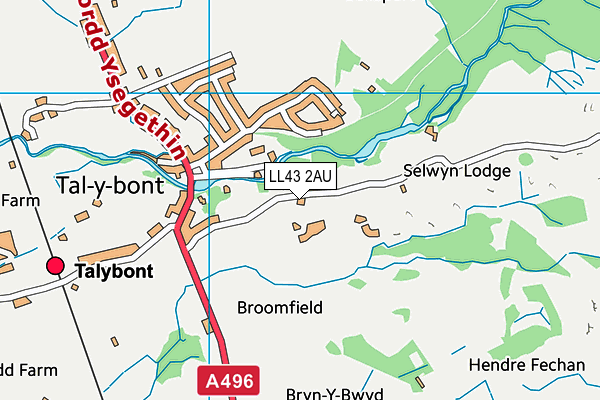 LL43 2AU map - OS VectorMap District (Ordnance Survey) LL43 2AU map - OS VectorMap District (Ordnance Survey)