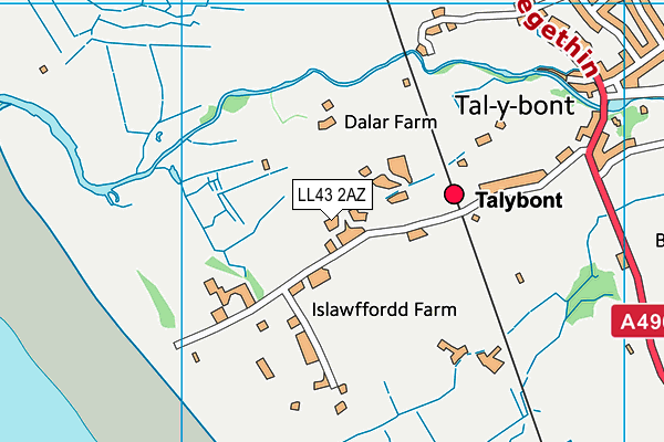 LL43 2AZ map - OS VectorMap District (Ordnance Survey) LL43 2AZ map - OS VectorMap District (Ordnance Survey)