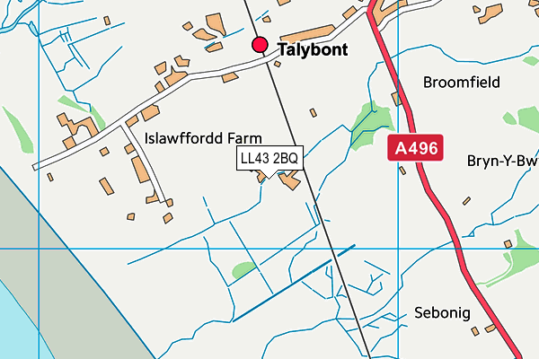 LL43 2BQ map - OS VectorMap District (Ordnance Survey) LL43 2BQ map - OS VectorMap District (Ordnance Survey)