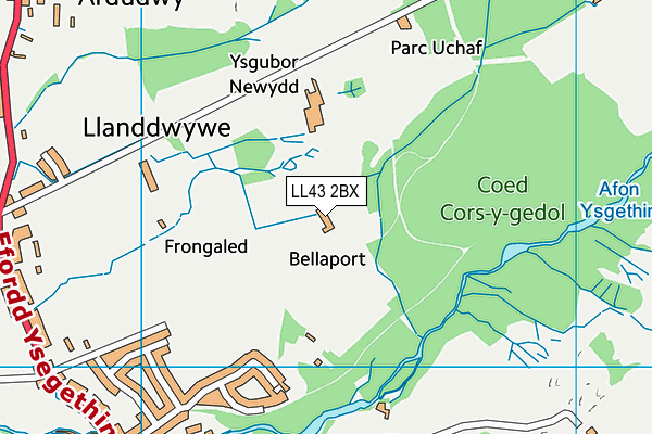 LL43 2BX map - OS VectorMap District (Ordnance Survey) LL43 2BX map - OS VectorMap District (Ordnance Survey)
