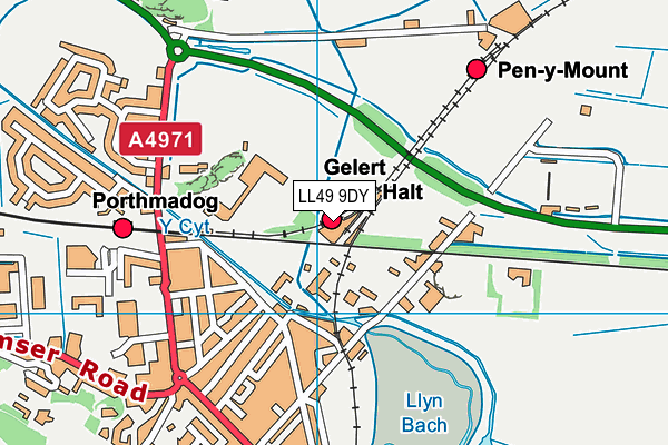 LL49 9DY map - OS VectorMap District (Ordnance Survey) LL49 9DY map - OS VectorMap District (Ordnance Survey)