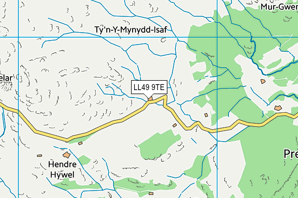 LL49 9TE map - OS VectorMap District (Ordnance Survey) LL49 9TE map - OS VectorMap District (Ordnance Survey)