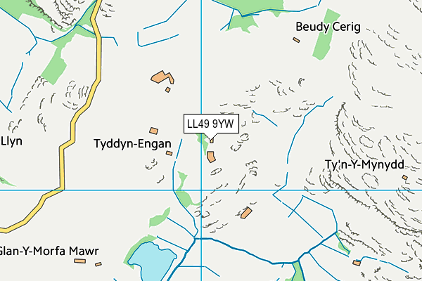 LL49 9YW map - OS VectorMap District (Ordnance Survey) LL49 9YW map - OS VectorMap District (Ordnance Survey)