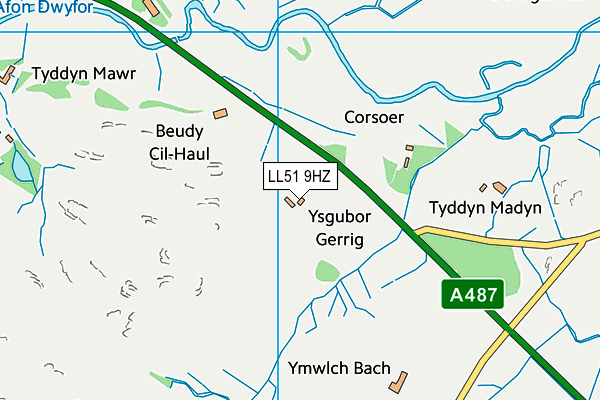 LL51 9HZ map - OS VectorMap District (Ordnance Survey) LL51 9HZ map - OS VectorMap District (Ordnance Survey)