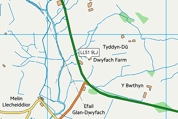 LL51 9LJ map - OS VectorMap District (Ordnance Survey) LL51 9LJ map - OS VectorMap District (Ordnance Survey)