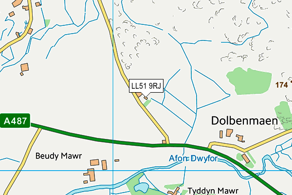 LL51 9RJ map - OS VectorMap District (Ordnance Survey) LL51 9RJ map - OS VectorMap District (Ordnance Survey)