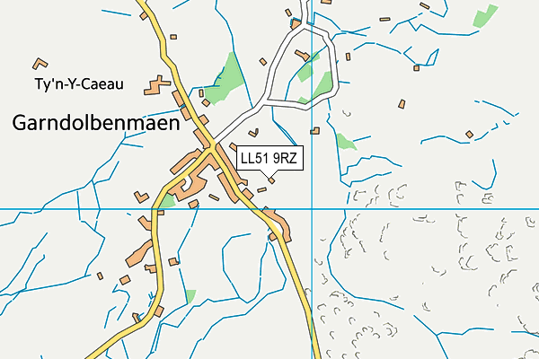 LL51 9RZ map - OS VectorMap District (Ordnance Survey) LL51 9RZ map - OS VectorMap District (Ordnance Survey)