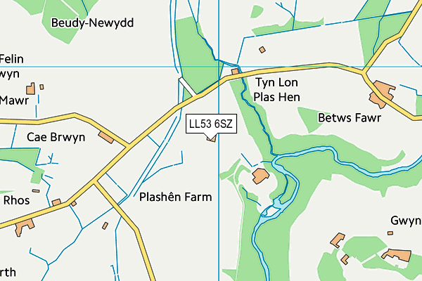 LL53 6SZ map - OS VectorMap District (Ordnance Survey) LL53 6SZ map - OS VectorMap District (Ordnance Survey)