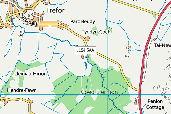 LL54 5AA map - OS VectorMap District (Ordnance Survey) LL54 5AA map - OS VectorMap District (Ordnance Survey)