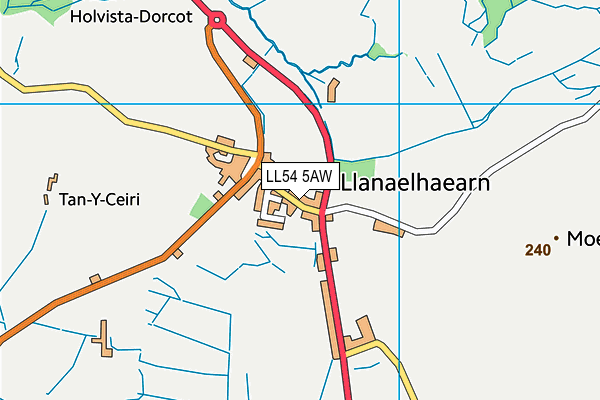LL54 5AW map - OS VectorMap District (Ordnance Survey) LL54 5AW map - OS VectorMap District (Ordnance Survey)