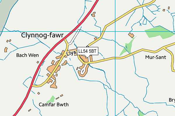 LL54 5BT map - OS VectorMap District (Ordnance Survey) LL54 5BT map - OS VectorMap District (Ordnance Survey)