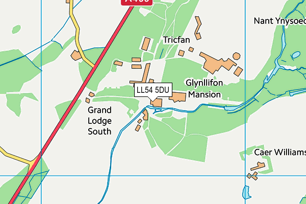 LL54 5DU map - OS VectorMap District (Ordnance Survey)