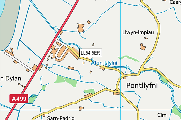 LL54 5ER map - OS VectorMap District (Ordnance Survey) LL54 5ER map - OS VectorMap District (Ordnance Survey)