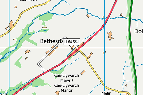 LL54 5SJ map - OS VectorMap District (Ordnance Survey) LL54 5SJ map - OS VectorMap District (Ordnance Survey)